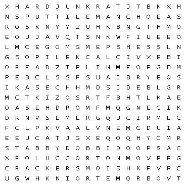 This is the actual word search puzzle